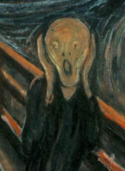 Ausschnitt aus 'The Scream' von Edvard Munch Angst
